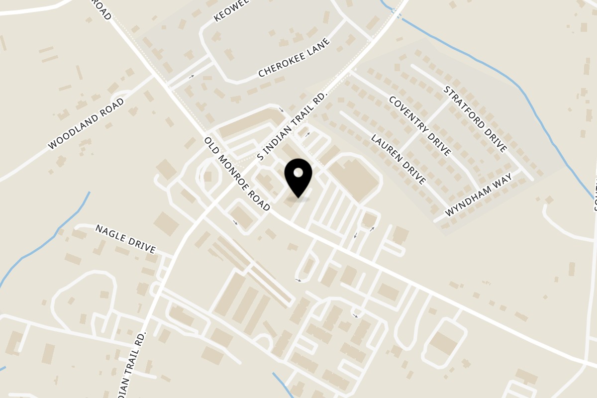 Map showing the location of La Unica Mexican Restaurant Indian Trail on 4305 Old Monroe Rd in Indian Trail